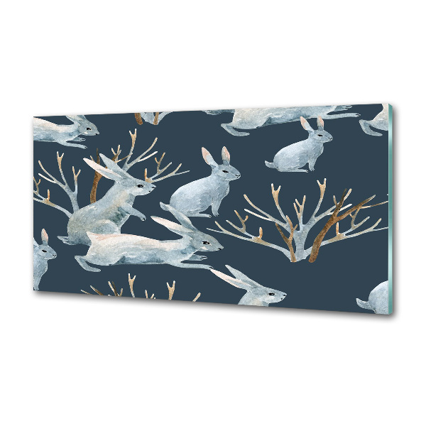 Keuken achterwand Konijnen in de winter