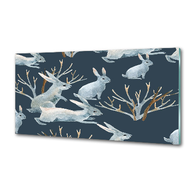 Keuken achterwand Konijnen in de winter