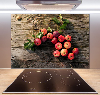 Glazen achterwand keuken Appels op tafel