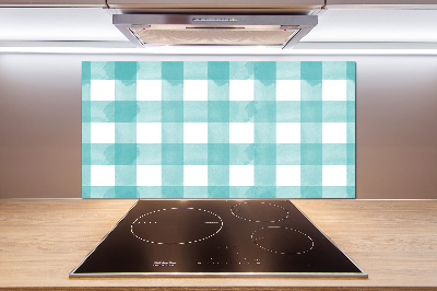 Glazen achterwand keuken Blauw geblokt