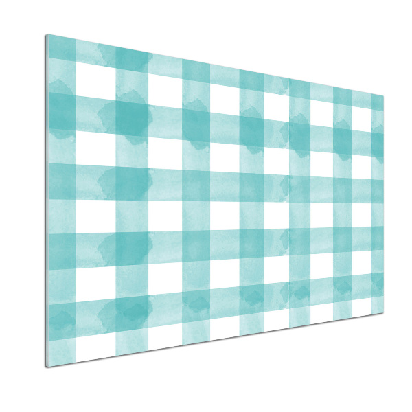 Glazen achterwand keuken Blauw geblokt