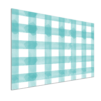 Glazen achterwand keuken Blauw geblokt