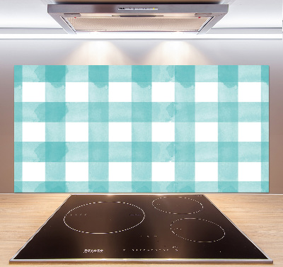 Glazen achterwand keuken Blauw geblokt