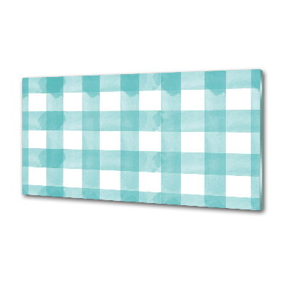 Glazen achterwand keuken Blauw geblokt