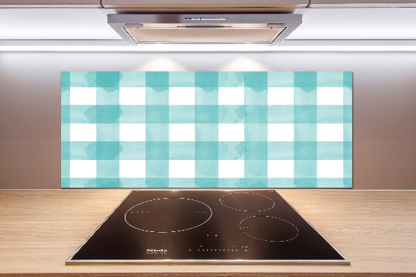 Glazen achterwand keuken Blauw geblokt