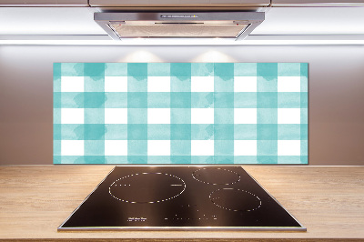 Glazen achterwand keuken Blauw geblokt