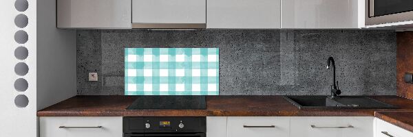 Glazen achterwand keuken Blauw geblokt