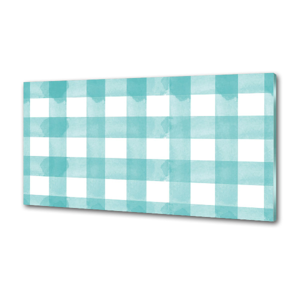 Glazen achterwand keuken Blauw geblokt