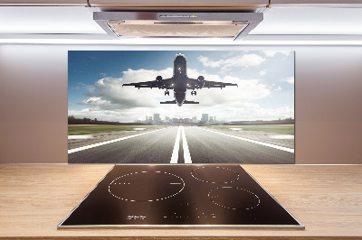 Keuken achterwand Een vliegtuig dat opstijgt