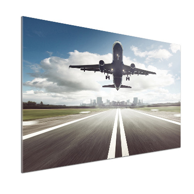 Keuken achterwand Een vliegtuig dat opstijgt