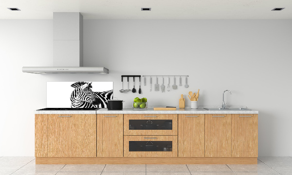 Glazen achterwand keuken Zebra in de sneeuw