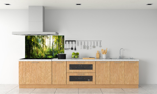 Glazen achterwand keuken Ochtendzonbos