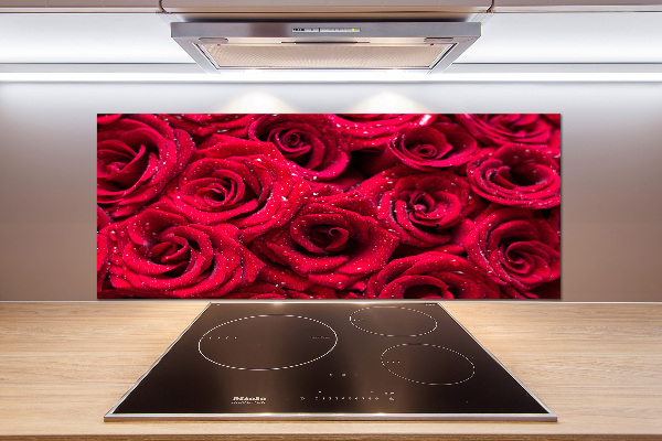 Keuken achterwand Druppels op rozen