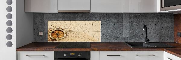 Glazen achterwand keuken Kompas op de kaart