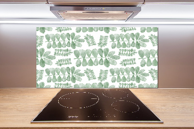 Glazen achterwand keuken Groene bladeren