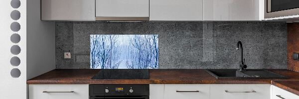 Glazen achterwand keuken Bos in de winter