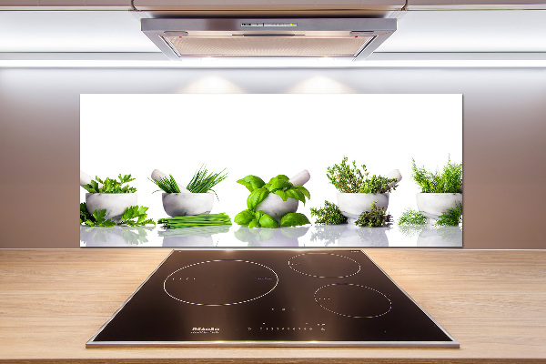 Glazen achterwand keuken Kruiden
