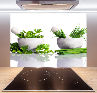 Glazen achterwand keuken Kruiden