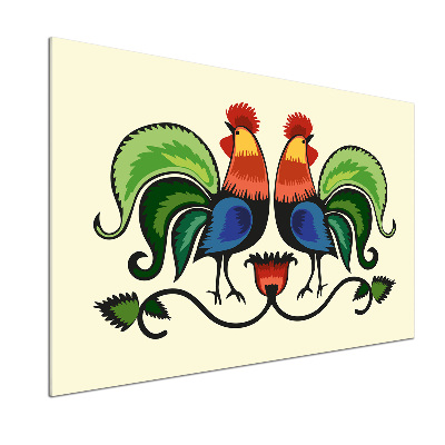 Spatscherm keuken Hanen volkspatroon