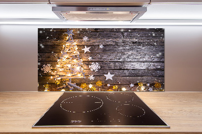 Achterwand keuken Verlichte kerstboom