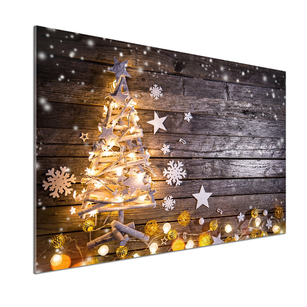 Achterwand keuken Verlichte kerstboom