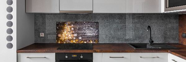 Achterwand keuken Verlichte kerstboom