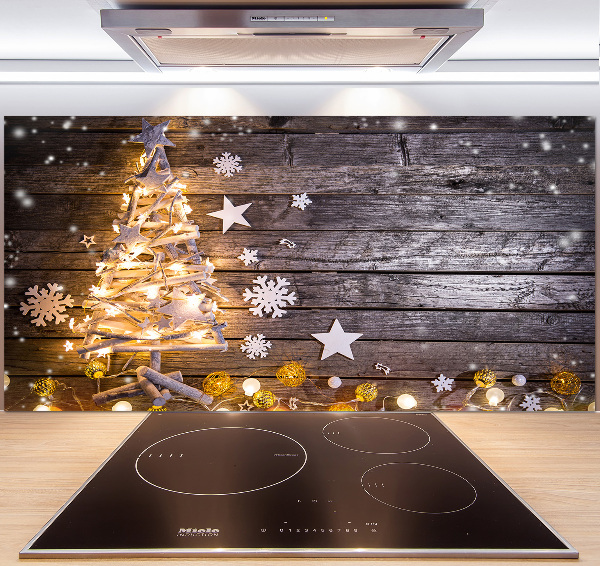 Achterwand keuken Verlichte kerstboom