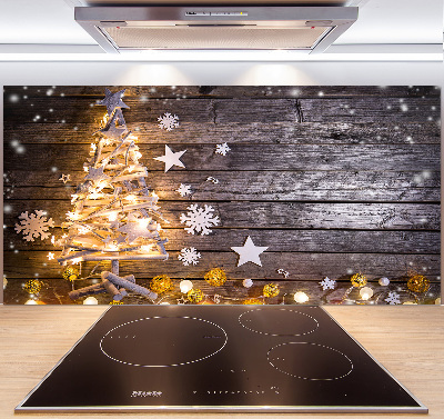 Achterwand keuken Verlichte kerstboom