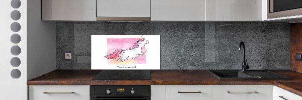 Achterwand keuken Roze eenhoorn