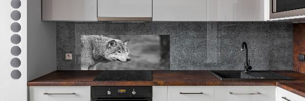 Glazen achterwand keuken Grijze wolf