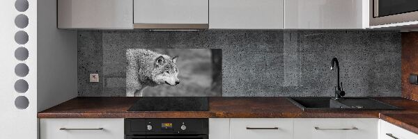 Glazen achterwand keuken Grijze wolf