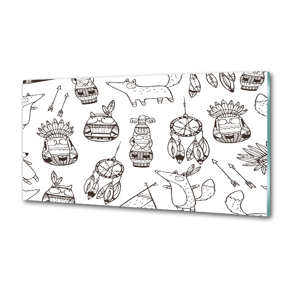 Spatscherm keuken Indische uilen