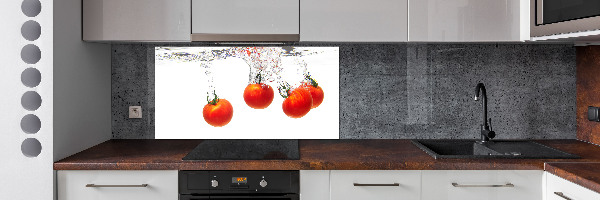 Glazen achterwand keuken Tomaten onder water