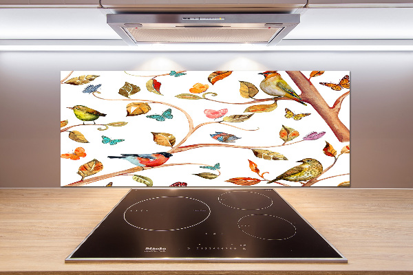 Achterwand keuken Vogels en vlinders