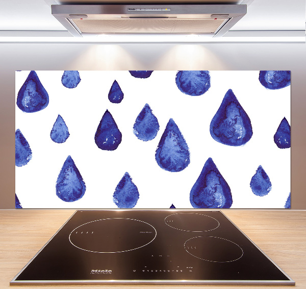 Keuken achterwand Blauwe druppels