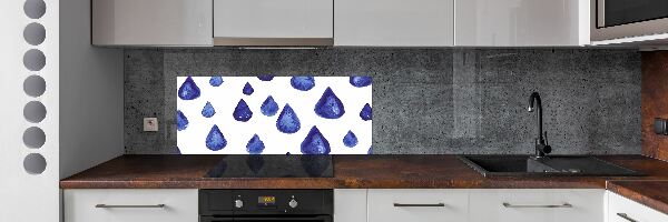 Keuken achterwand Blauwe druppels