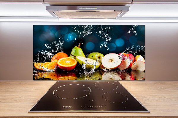 Spatscherm keuken Fruit en water