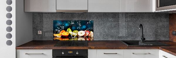 Spatscherm keuken Fruit en water