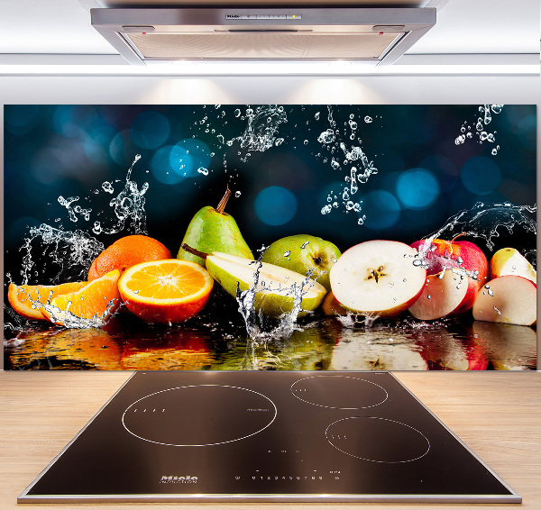 Spatscherm keuken Fruit en water