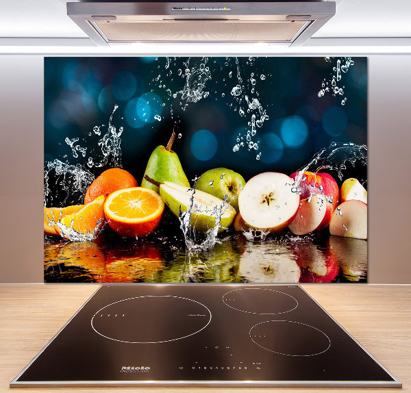Spatscherm keuken Fruit en water
