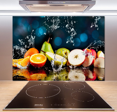 Spatscherm keuken Fruit en water