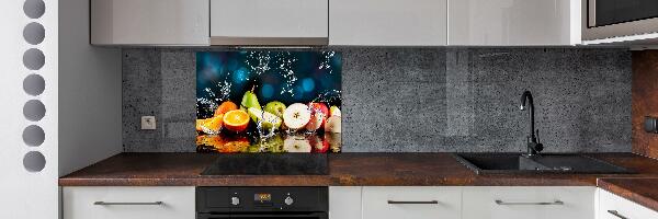 Spatscherm keuken Fruit en water