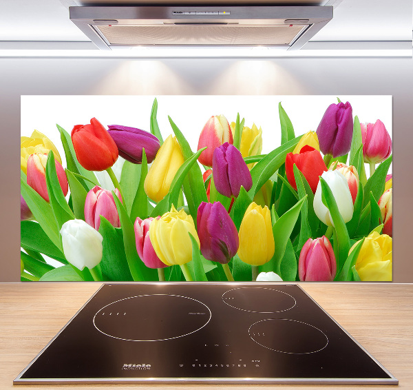 Spatplaat keuken Kleurrijke tulpen