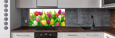 Spatplaat keuken Kleurrijke tulpen