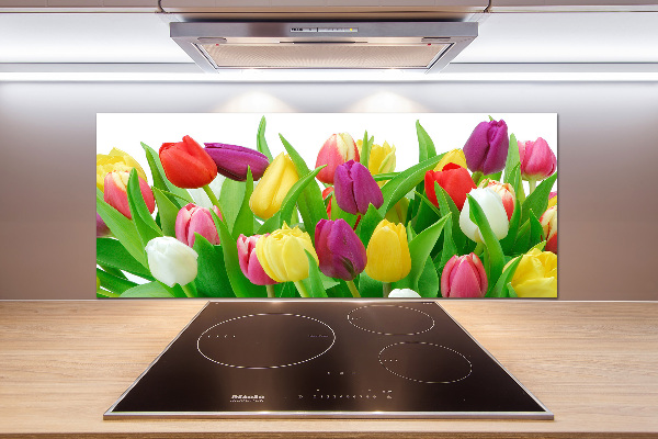 Spatplaat keuken Kleurrijke tulpen