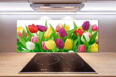 Spatplaat keuken Kleurrijke tulpen
