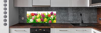 Spatplaat keuken Kleurrijke tulpen