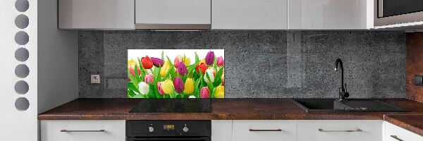 Spatplaat keuken Kleurrijke tulpen