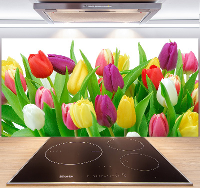 Spatplaat keuken Kleurrijke tulpen