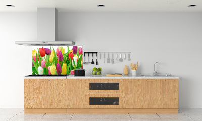 Spatplaat keuken Kleurrijke tulpen